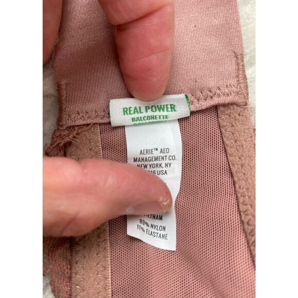 Aerie Women's Size 34B Mauve Pink Lace Real Power Balconette Bra - Picture 7 of 8